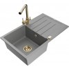 MEXEN/S MEXEN/S - Bruno granitový drez s odkvapkávačom vrátane batérie Duero, šedá 6513-71-671600-50