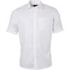 James & Nicholson Košile JN 684, mikro keprová, krátký rukáv COT02068400105-white 2XL Bílá