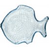 MADAM STOLTZ Sklenená tácka Blue Fish