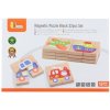 Viga Dřevěné magnetické puzzle - dopravní prostředky