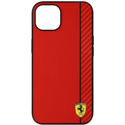 Púzdro Ferrari hard silikónové iPhone 13On Track Carbon Stripe červené