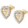 Guess Pozlacené srdíčkové náušnice s kubickými zirkony Jardin JSBE04455JWYGT/U