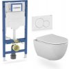 WOODCOTE privátna značka Závesný WC set - Geberit Duofix, tlačidlo Sigma 01 biela-oblá, WC závesné AURIS Bella VORTEX, WC doska softclose 111.925.AU.O