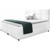 Wilsondo Čalúnená boxspring manželská posteľ Leila s matracom - biela Rozmer: 160x200