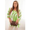 Dámska oversized blúzka 22003-3 s ohrnutým rukávom zelená svetlo