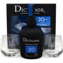 Rum Dictador 20y 40% 0,7 l (dárčekové balenie 2 poháre)