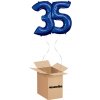 HeliumKing Balónový box - Narodeninové číslo 35 modré 86 cm