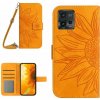Peňaženkové kožené puzdro Sun Flower na Motorola Moto G72 - Žltá