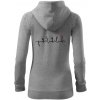 Moto EKG radenie - Mikina dámska trendy zipper s kapucňou - S ( Tmavosivý melír )