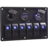 Panel s 6x spínačmi Rocker, voltmeter, CL + USB zásuvka, 12/24V (47159)