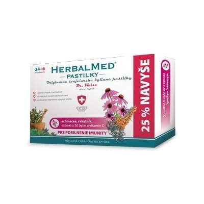 HerbalMed pastilky Dr. Weiss - pre posilnenie imunity 24+6ks NAVYŠE