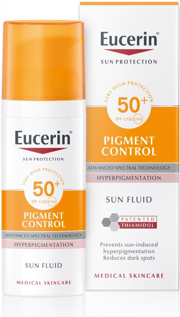 Eucerin Sun Pigment Control SPF50+ Emulzia na tvár na opaľovanie s depigmentačným účinkom 50 ml