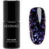 NEONAIL Top Glow Aurora Flakes gélový vrchný lak na nechty odtieň Violet 7,2 ml