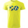 Volejbal okrúhle narodeniny 50 - Klasické pánske tričko vyššej gramáže - XL ( Neonová žltá )