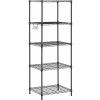 Royal Catering Kovový regál - 55 x 45 x 150 cm - 150 kg - čierny RCMR-1500P19T