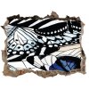 Díra 3D foto tapeta nálepka Motýle a kvety 95x64 cm