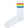 Dámske biele ponožky Funky Steps s farebnými pruhmi FSC048