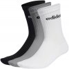 Vysoké bavlnené ponožky adidas LIN CREW 3P sivé IC1302 - XL
