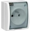 KONTAKT-SIMON Zásuvka IP54 250 V Simon Aquarius jednonásobná bielo-transparent