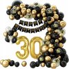 BALÓNOVÁ GIRLANDA NA 30. NARODENINY SADA BALÓNY ZLATÉ KONFETY PÁSKA LEPIACA 88ks BL-09