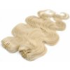 Vlnitý clip in maxi set 53cm pravé ľudské vlasy - REMY 200g - NAJSVETLEJŠIA BLOND
