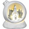 Dekorácia MagicHome Vianoce, Vianočná guľa, LED teplá biela, polyresin, 2xAAA, interiér, 10,50x9x11 cm, Sellbox 6 ks