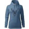 Geometria - Veľký jeleň - Mikina dámská Cape s kapucí - 2XL ( Denim )