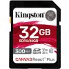 Kingston SDHC karta 32GB Canvas React Plus SDHC UHS-II 300R/260W U3 V90 for Full HD/4K/8K