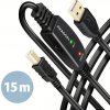 AXAGON ADR-215B, USB 2.0 A-M -> B-M aktívny prepojovací / repeater kábel, 15m