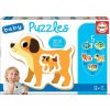 EDUCA Baby puzzle Domáci miláčikovia s mláďatami 5v1 (2-4 dieliky)