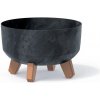 PROSPERPLAST Kvetináč GRACIA LOW BETON EFFECT 28,5 cm antracit