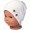 Baby Nellys Rebrovaná čiapka Hviezdičky - biela 68/74 (6-9m)