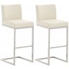 Sada 2 barových stoličiek Paros z umelej kože, krémová