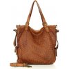 MARCO MAZZINI Dámska kožená shopper kabelka | hnedá camel v202b