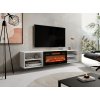 RTV skříň POLO 180x33x39 bílá + krb černá