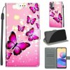 Peňaženkové kožené puzdro DRAWING na Xiaomi Redmi Note 10 5G - Gradient Pink Flying Butterflies