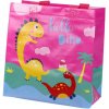 mamido Darčeková taška Dinosaurus Ružová 23cm x 21,5 cm x 11cm