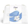 Dove Original Dámska darčeková sada v kozmetickej taške 250 ml sprchový gél + 250 ml telové mlieko + 250 ml šampón + 150 ml sprejový deodorant + 100 g tuhé mydlo