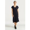 ŠATY GANT LINEN RIB SLEEVELESS V-NECK DRESS EVENING BLUE