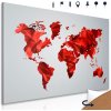 Obraz na korku vektorová červená mapa sveta