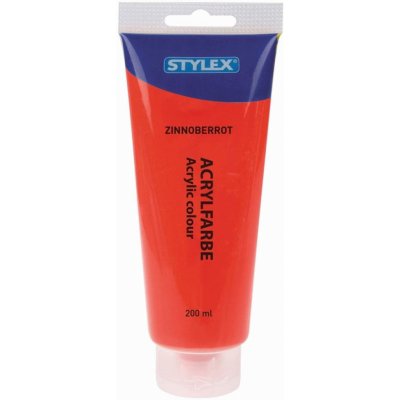 Akrylová farba 200 ml STYLEX rumelkovo červená