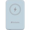 Verbatim, power banka s bezdrôtovým nabíjaním, 5V, nabíjanie telefónu, 32247, 10 000mAh, magnetické pripevnenie, modrá