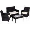 MultiGarden GT-118 Záhradná súprava: 2 kreslá, lavica + stolík, tvrdené sklo, čierna