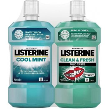 Listerine CoolMint 500 ml + Clean & Fresh 500 ml