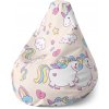 Sablio Sedací vak Pear Jednorožce - 140 x 100 x 25 cm