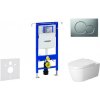 Geberit Duofix - Modul na závesné WC s tlačidlom Sigma01, matný chróm + Duravit ME by Starck - WC a doska, Rimless, SoftClose 111.355.00.5 NM3
