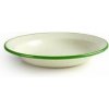 Ibili Smaltovaný tanier hlboký 22 cm so zeleným okrajom