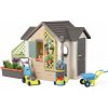 Domček pre záhradníka s kosačkou Garden House Life Smoby výnimočne rozšíriteľný s fúrikom a vozíkom s náradím od 24 mes