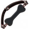 Darkness Bone Gag Silicone Black, čierny roubík v tvare psej kosti 14,8 x 2,5 cm