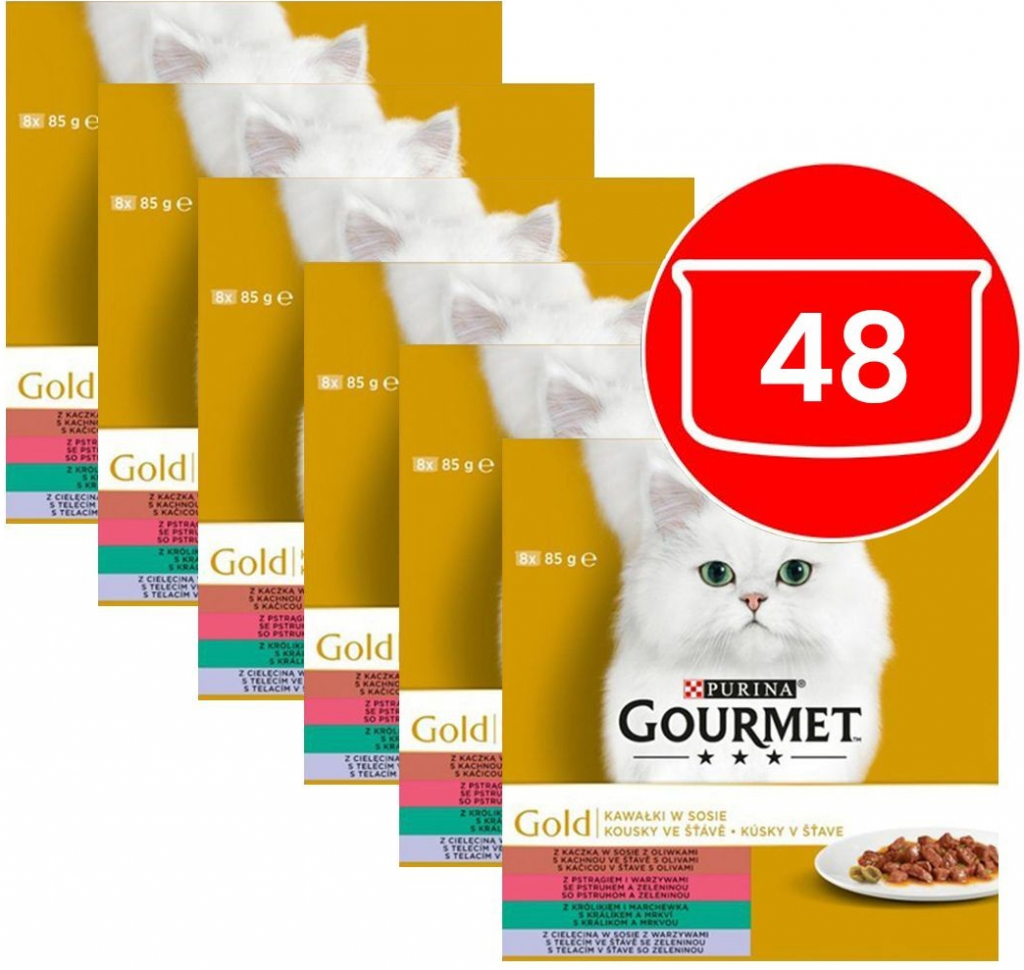 Gourmet GOLD mix kúsky v šťave 48 x 85 g